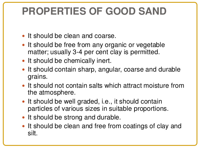 properties of good sand