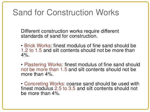 sand for construction works